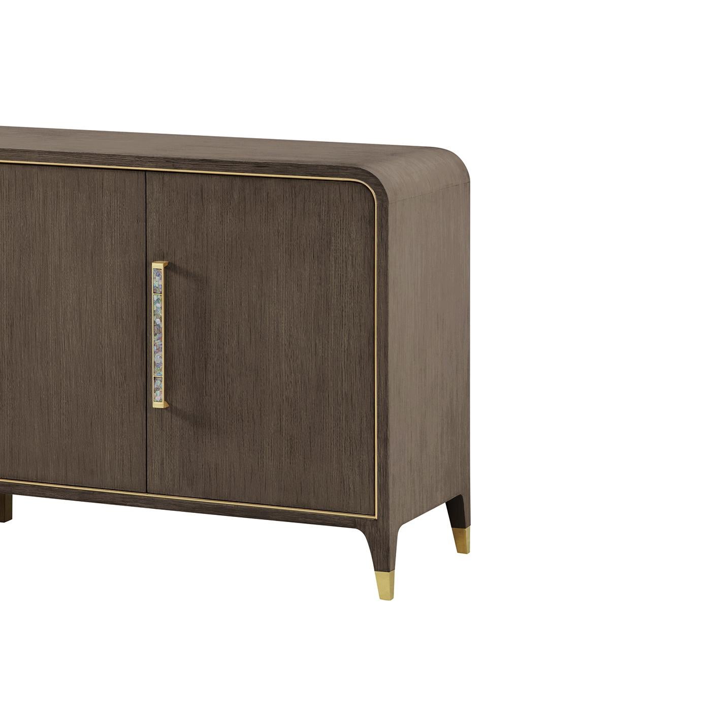 Contemporary Dark Hollywood Regency Sideboard Buffet For Sale