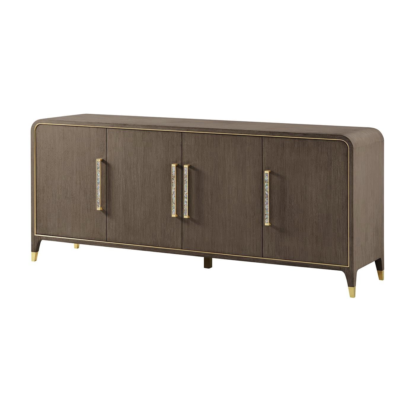 Dark Hollywood Regency Sideboard Buffet For Sale 1
