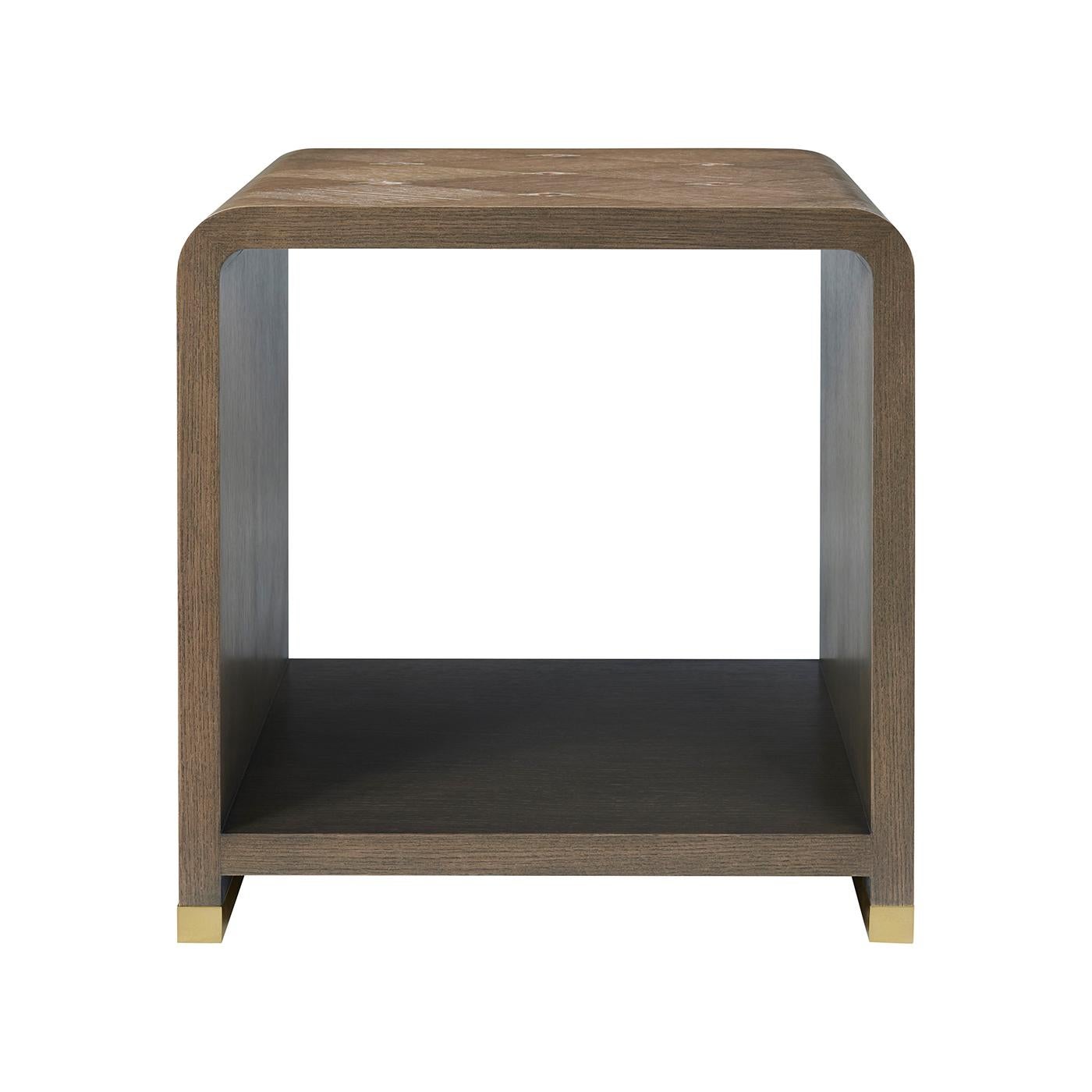 Vietnamese Dark Hollywood Regency Waterfall Side Table For Sale