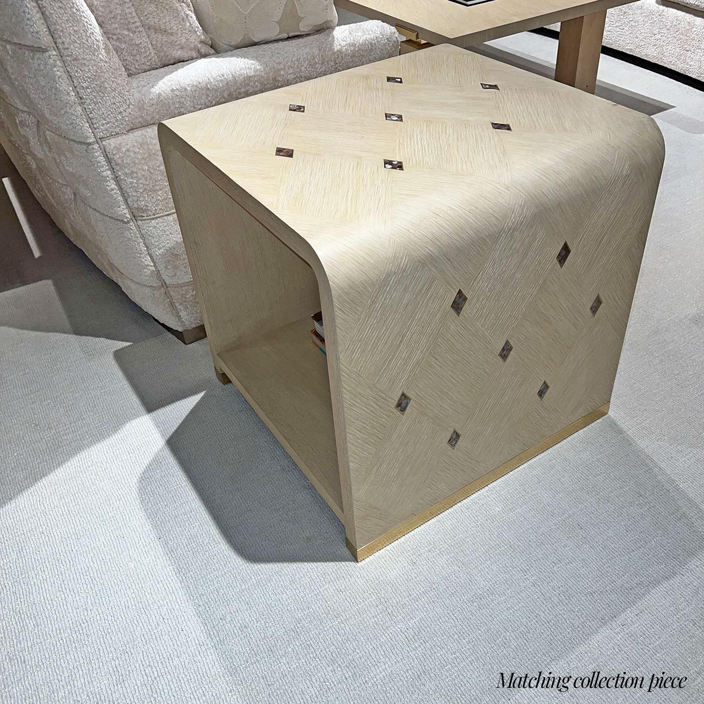 Brass Dark Hollywood Regency Waterfall Side Table For Sale