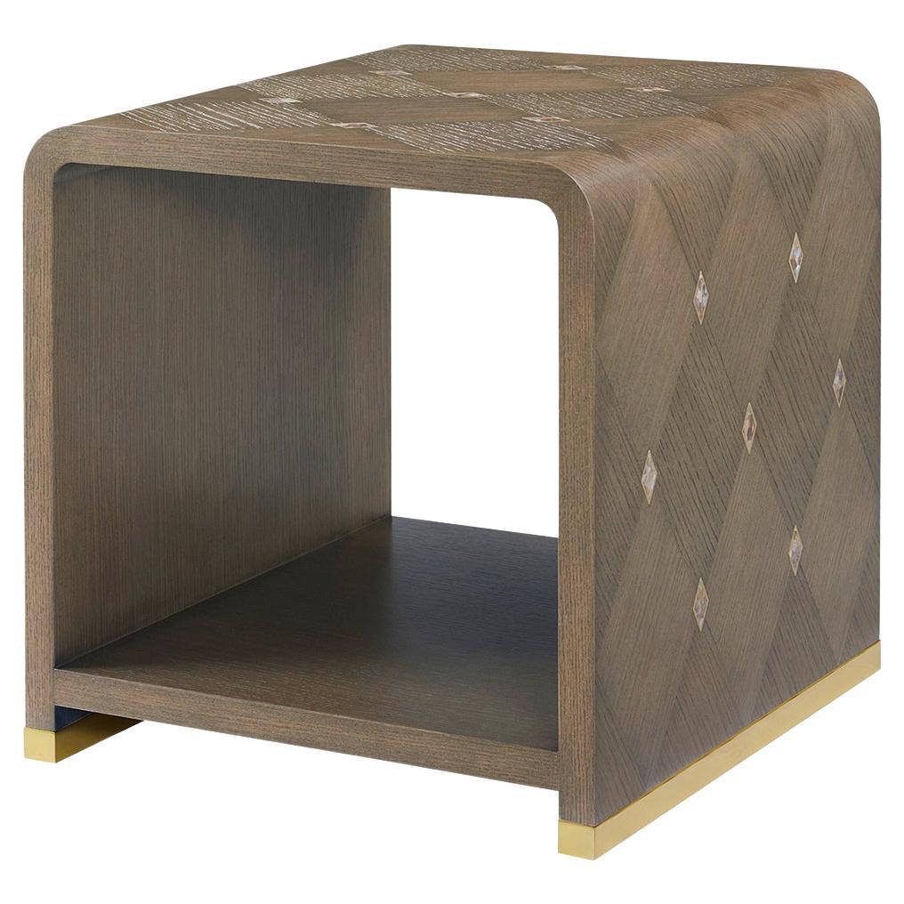 Dark Hollywood Regency Waterfall Side Table