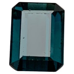 Dark Indicolite Blue Tourmaline 5.50 Ct Emerald Cut Natural Loose Gemstone