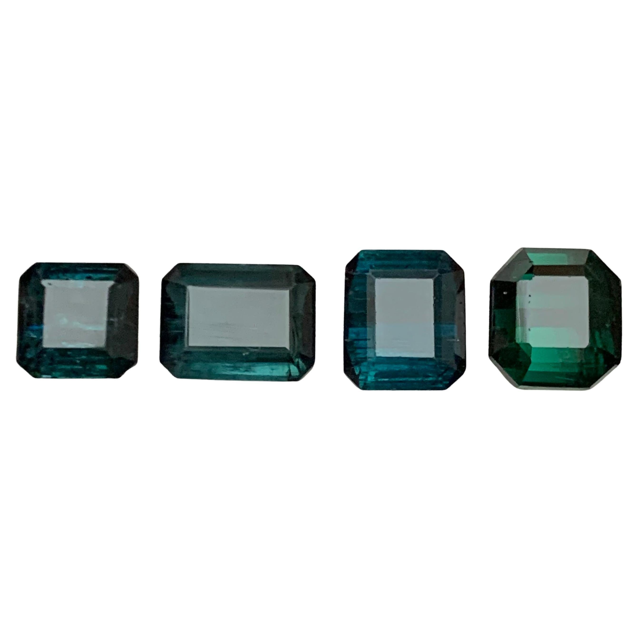 Dunkler Indicolith
Grüner Turmalin 6.53 Ct Smaragdschliff Natürliche Lose Edelsteine