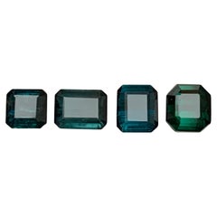Dunkler Indicolith
Grüner Turmalin 6.53 Ct Smaragdschliff Natürliche Lose Edelsteine
