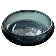Dark Indigo Cut Glass Bowl, Romania, Contemporary