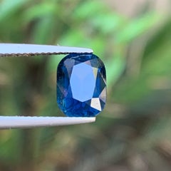 Dark Ink Blue Natural Tourmaline 3.19 Carat Cushion Cut Loose Gemstone for Ring
