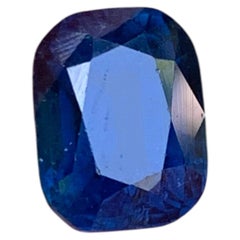 Dark Ink Blue Natural Tourmaline 3.19 Carat Cushion Cut Loose Gemstone for Ring