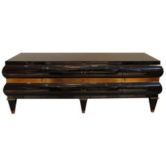 Vintage Dark Lacquer Palisander Sideboard Attributed to Bruno Paul, 1940s