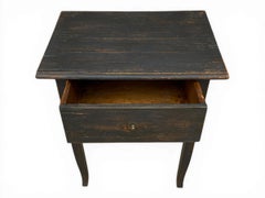Dark lacquered fir wood side table