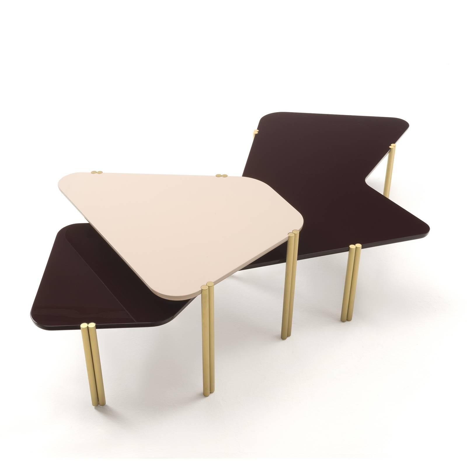 Italian Dark & Light Jean Stackable Tables by Durame For Sale