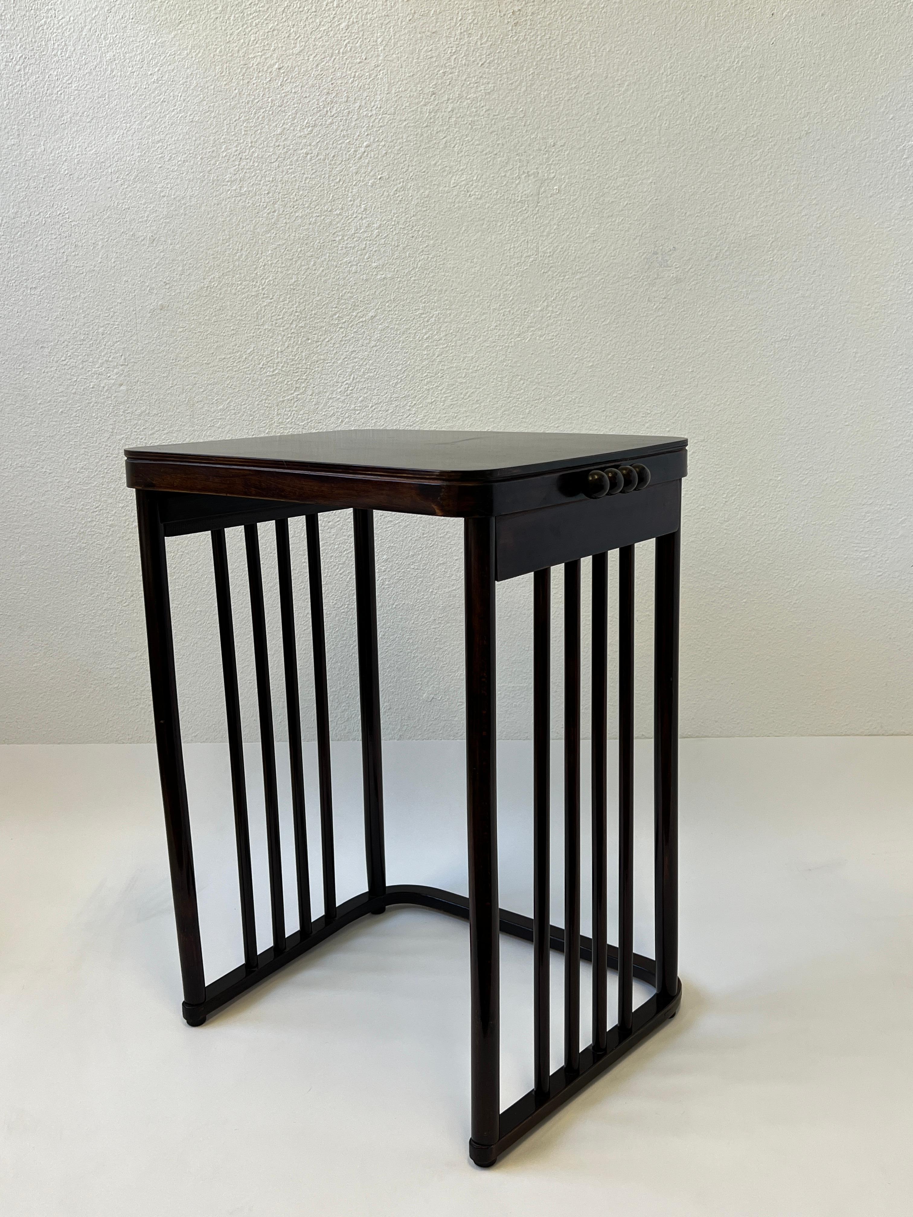 Austrian Dark Mahogany Art Nouveau Bentwood Side Table by Josef Hoffman