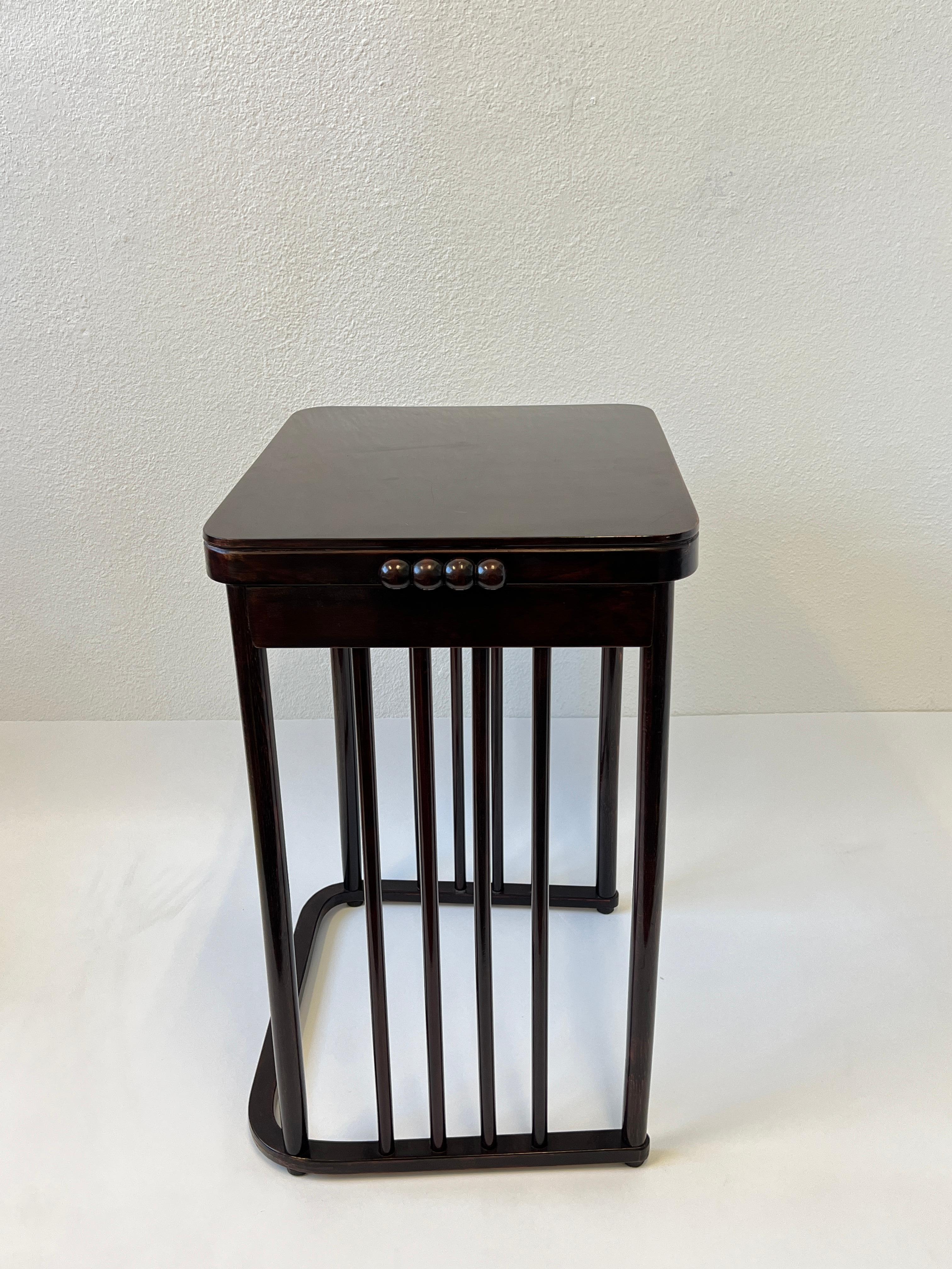 Dark Mahogany Art Nouveau Bentwood Side Table by Josef Hoffman In Good Condition In Palm Springs, CA