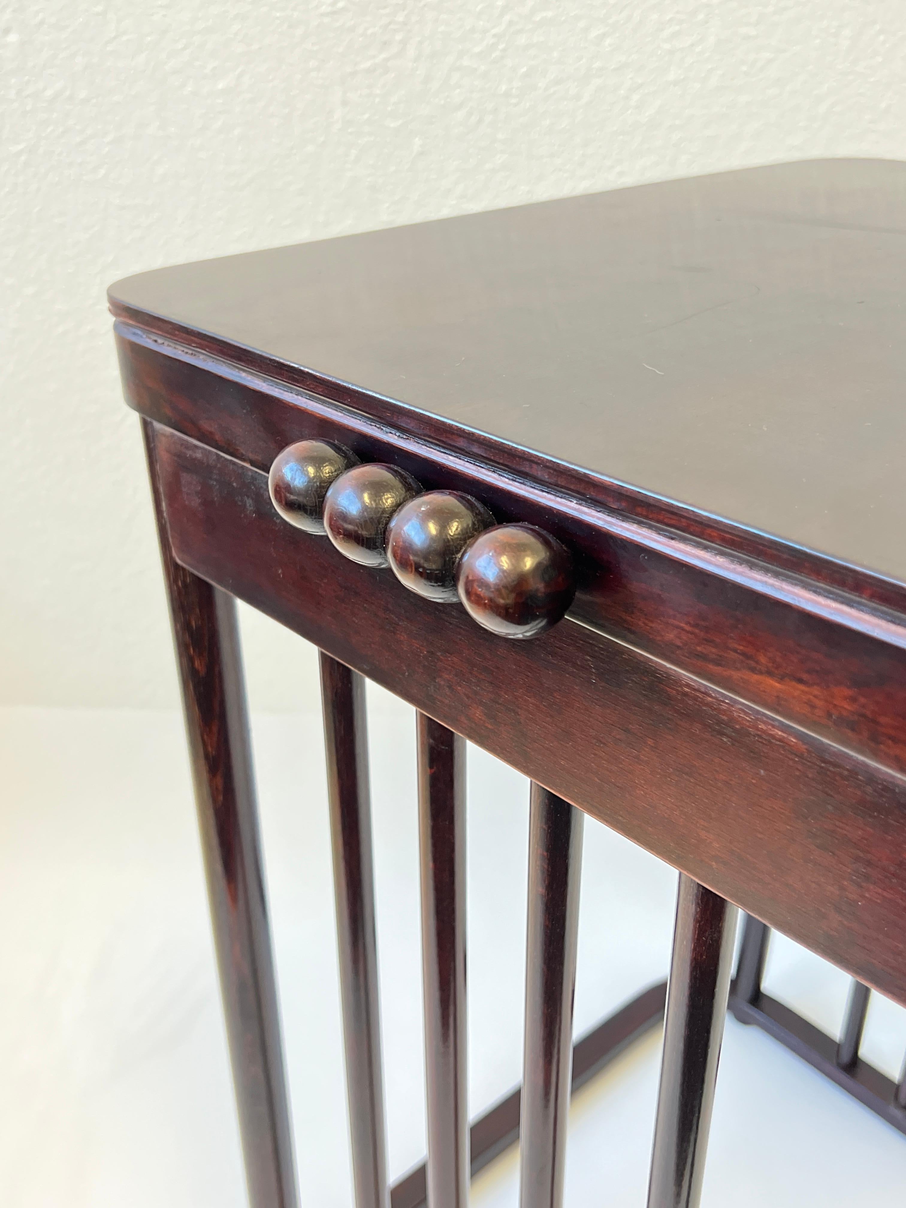 19th Century Dark Mahogany Art Nouveau Bentwood Side Table by Josef Hoffman