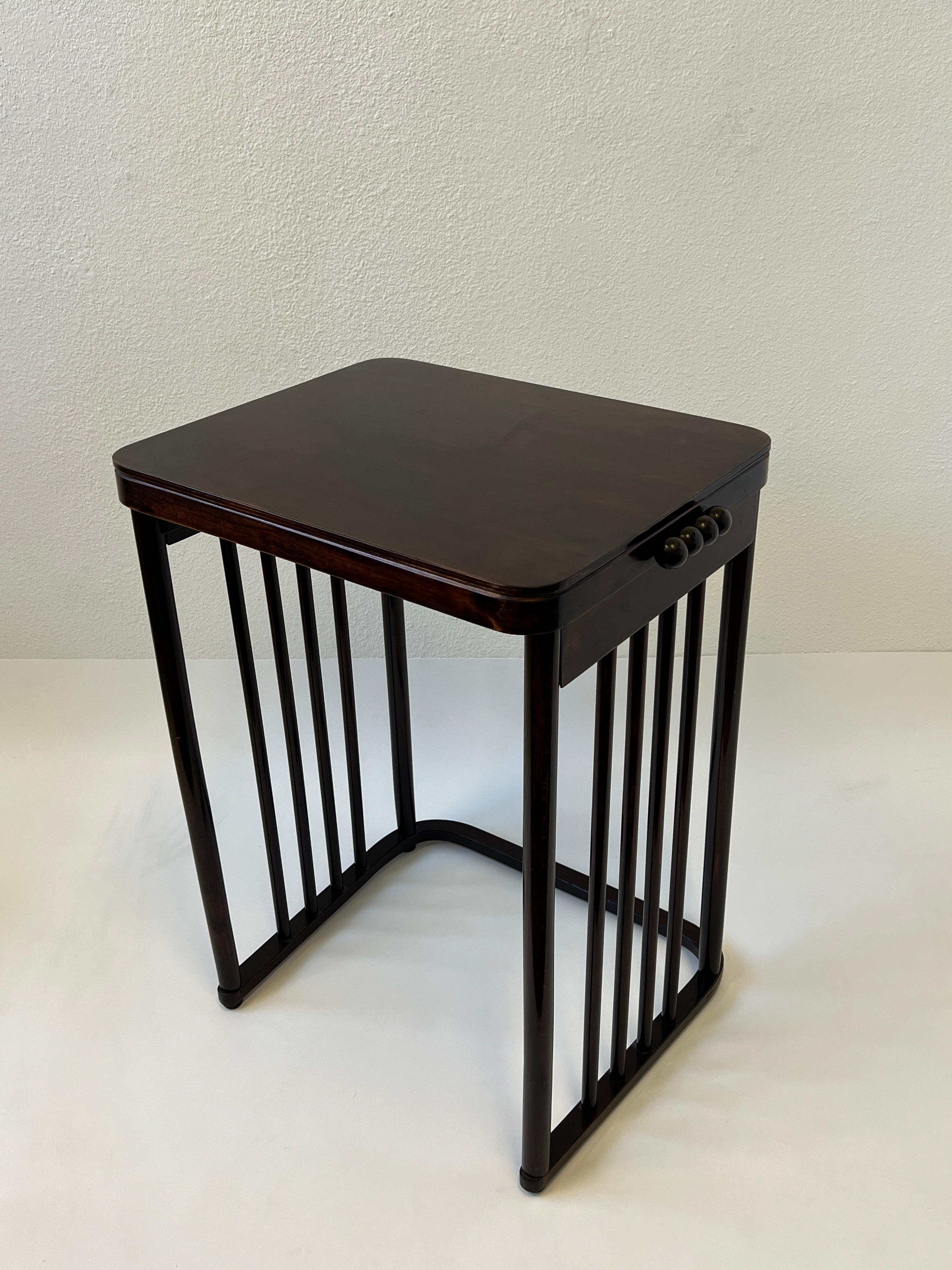 Dark Mahogany Art Nouveau Bentwood Side Table by Josef Hoffman 1