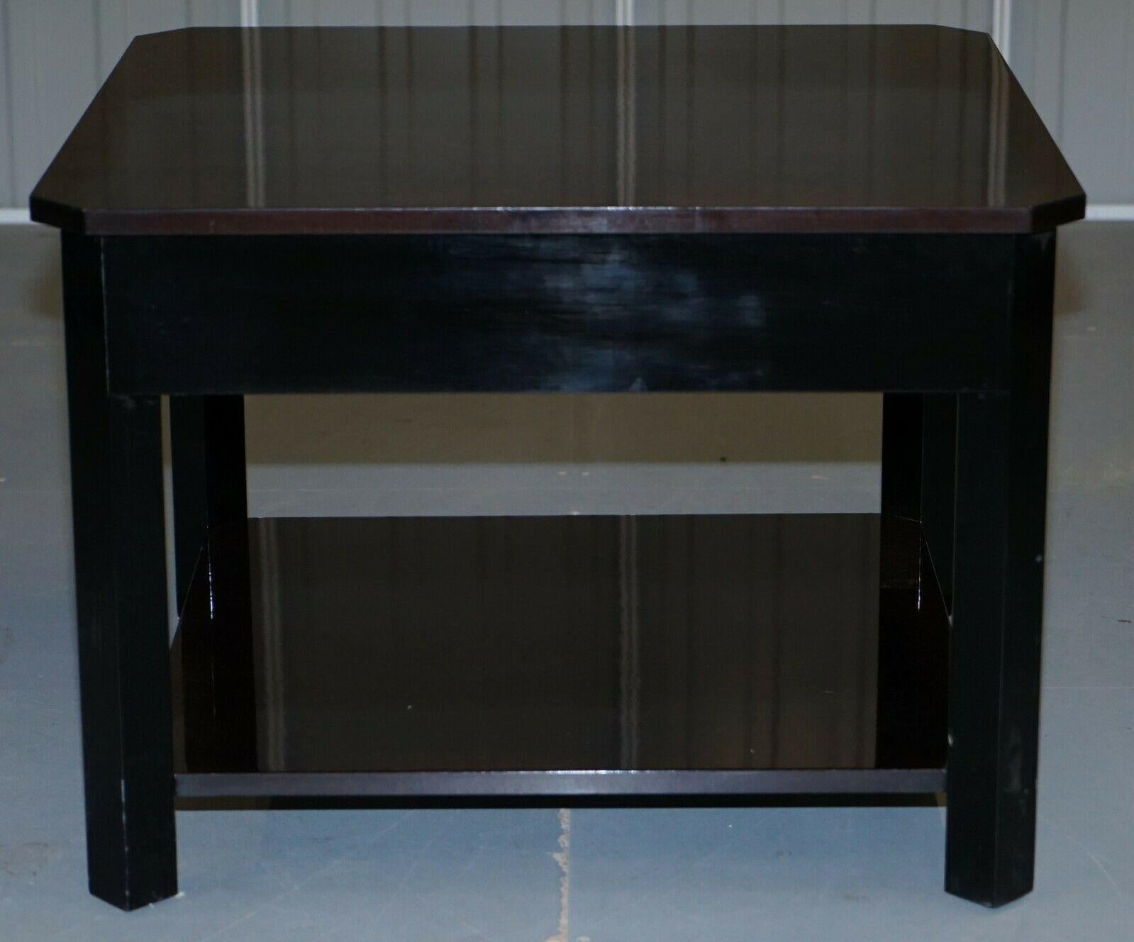 Post-Modern Dark Hardwood Bevan Funnell Coffee Table or Large Side End Lamp Wine Table For Sale