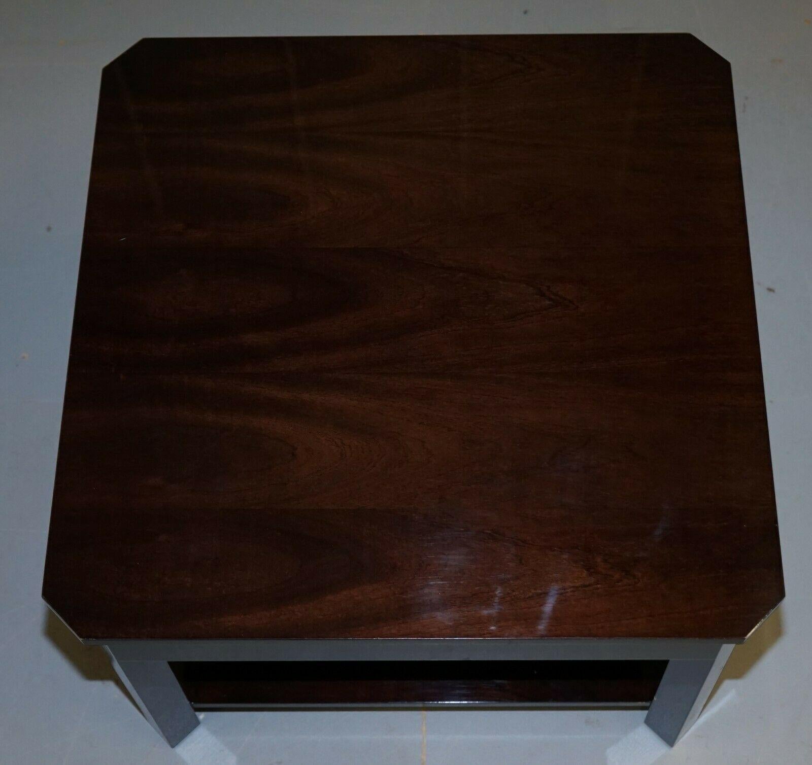 Hand-Crafted Dark Hardwood Bevan Funnell Coffee Table or Large Side End Lamp Wine Table For Sale