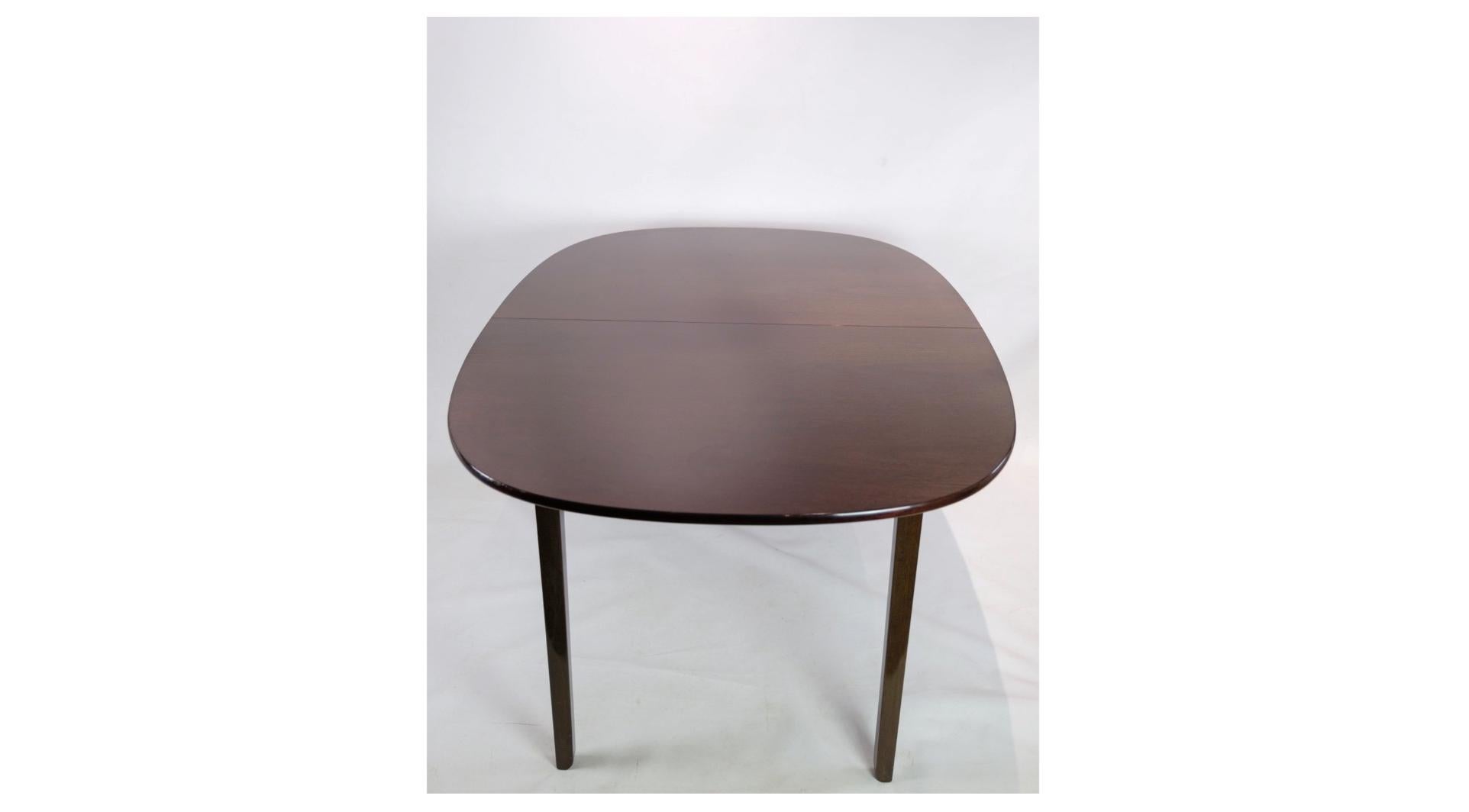 Dining Table Made In Dark Mahogany Designed By Ole Wancher Made by P. Jeppesen For Sale 1
