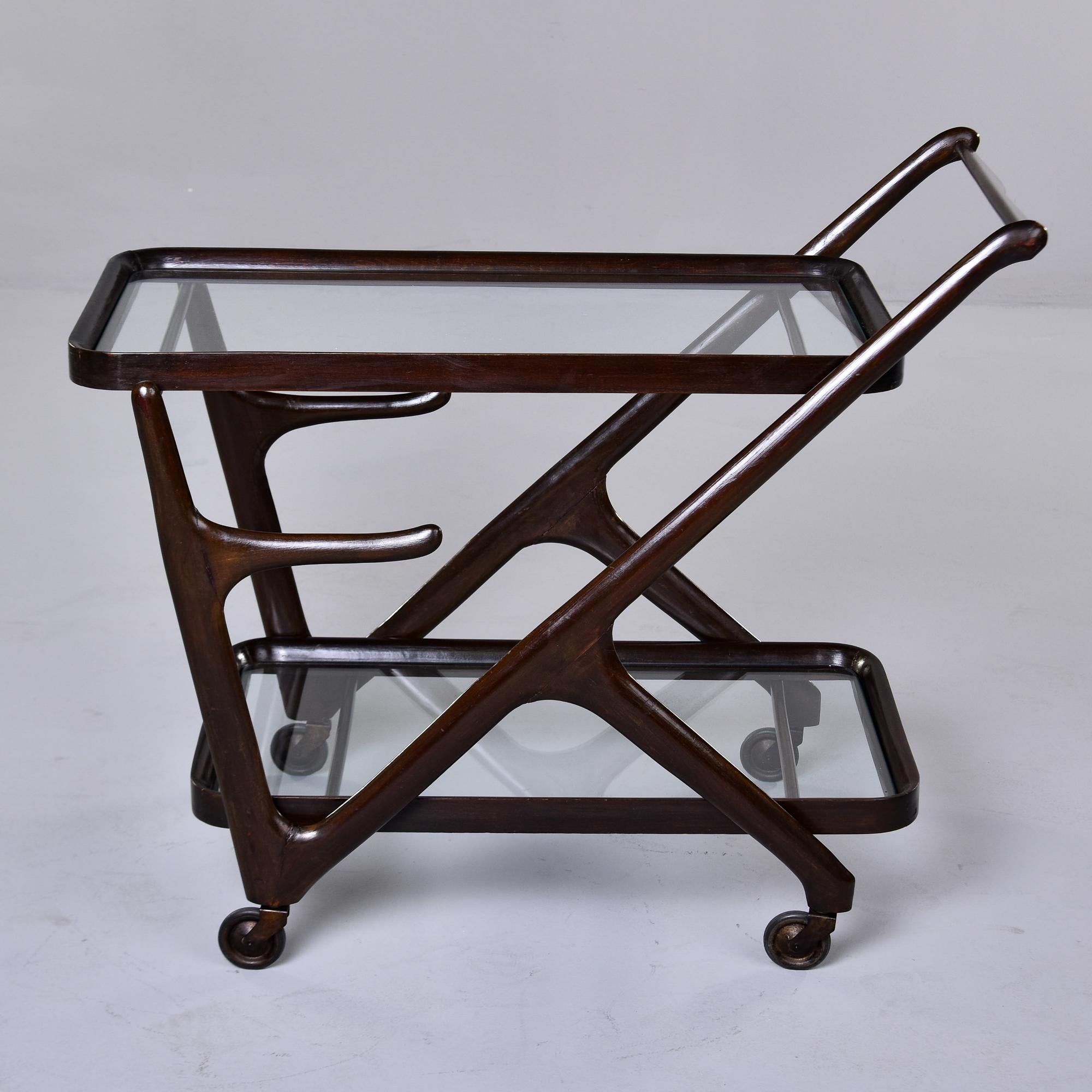 Glass Mid 20th C Bar Cart by Cesare Lacca for Cassina of Italy For Sale
