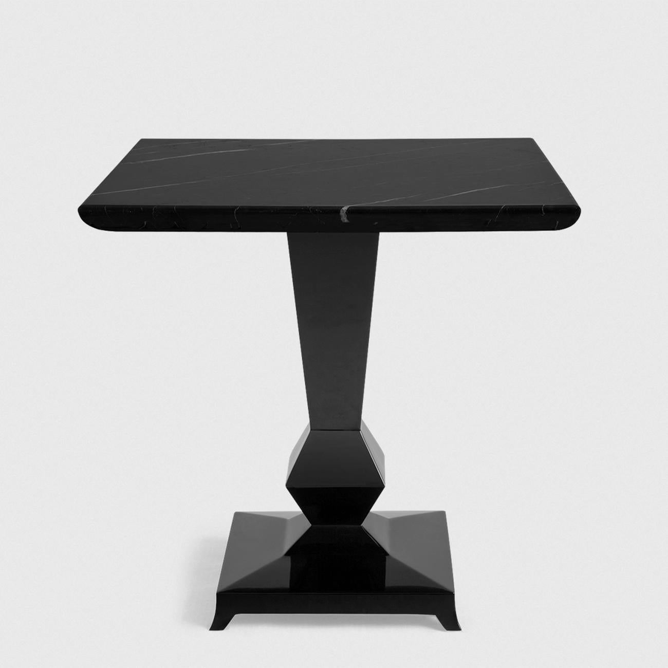Blackened Dark Marble Side Table For Sale
