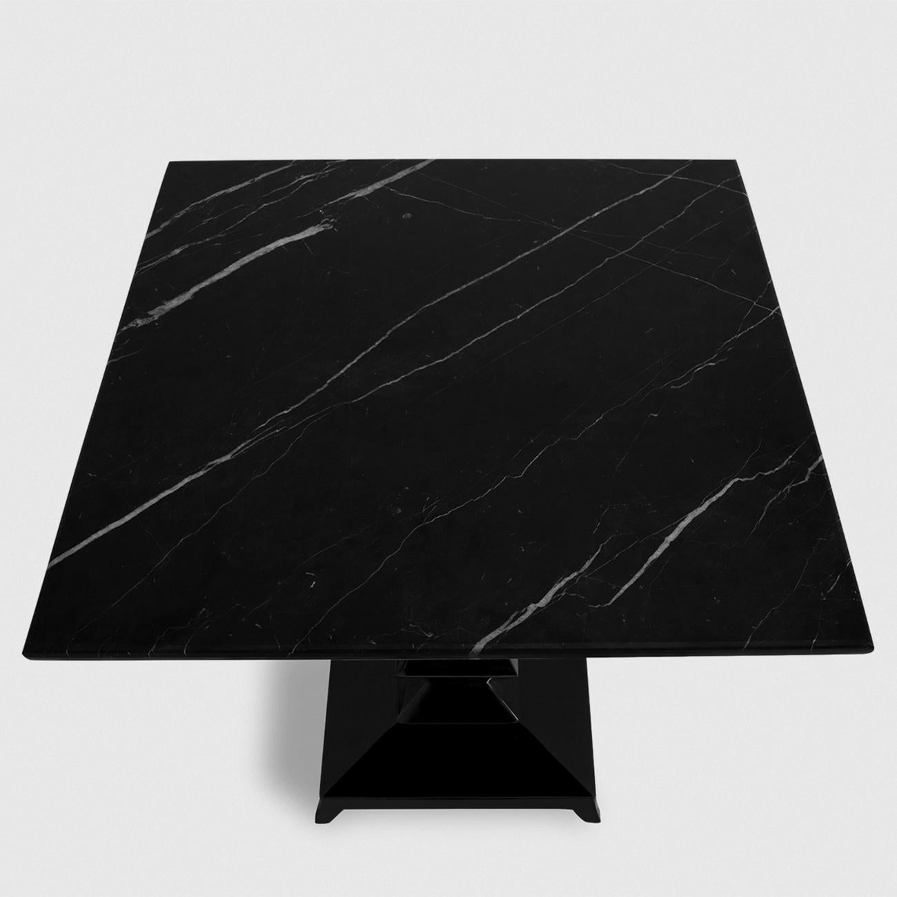 Contemporary Dark Marble Side Table For Sale