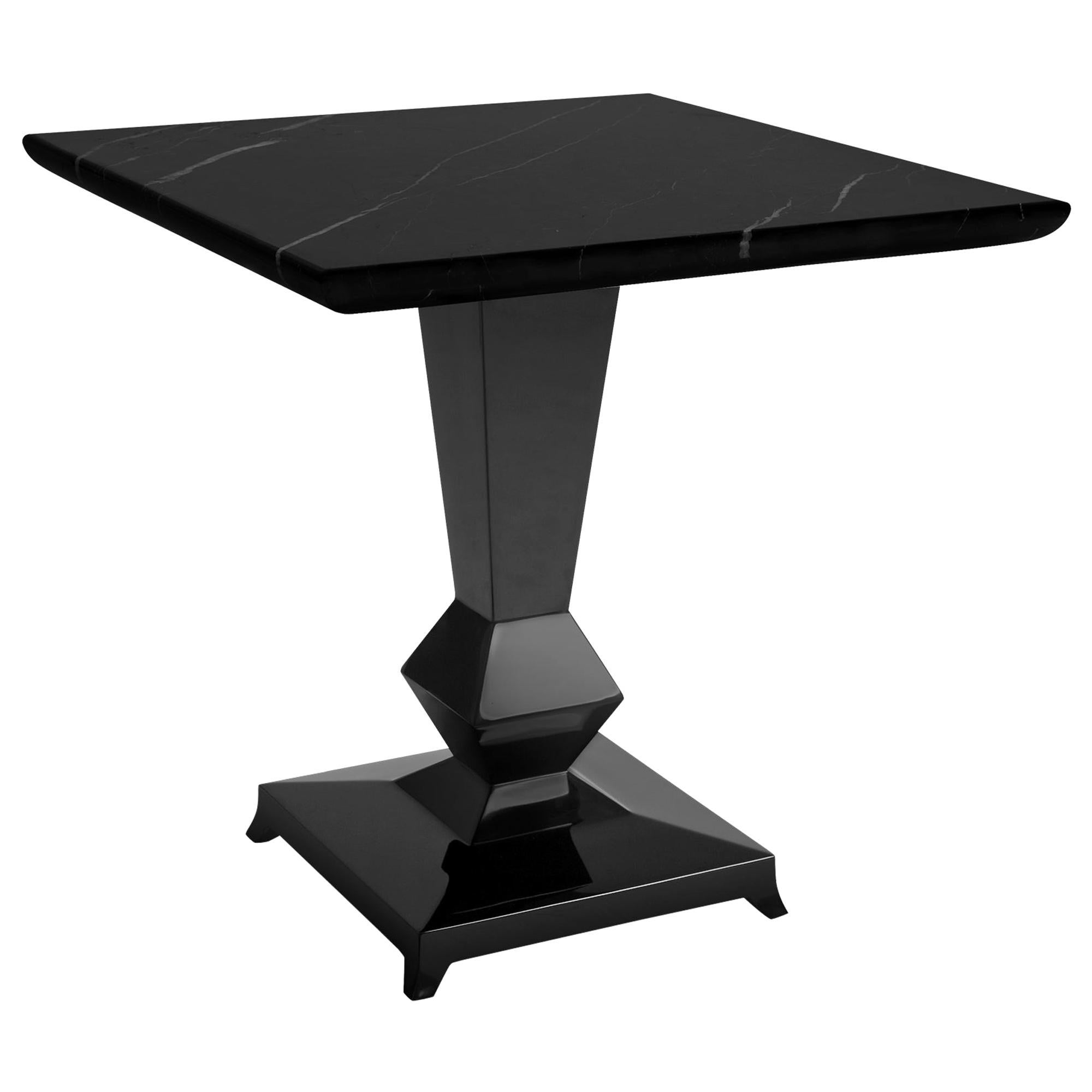 Dark Marble Side Table For Sale