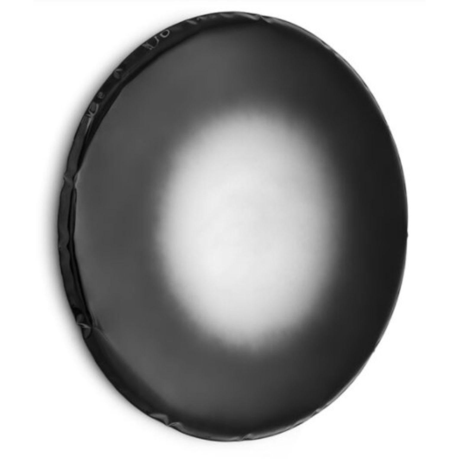 Dark Matter Oko 62 sculptural wall mirror by Zieta
Dimensions: Diameter 62 x D 6 cm 
Material: Stainless steel. 
Finish: Dark Matter.
Available in finishes: Stainless Steel, Deep Space Blue, Emerald, Sapphire, Sapphire/Emerald, Dark Matter, and Red