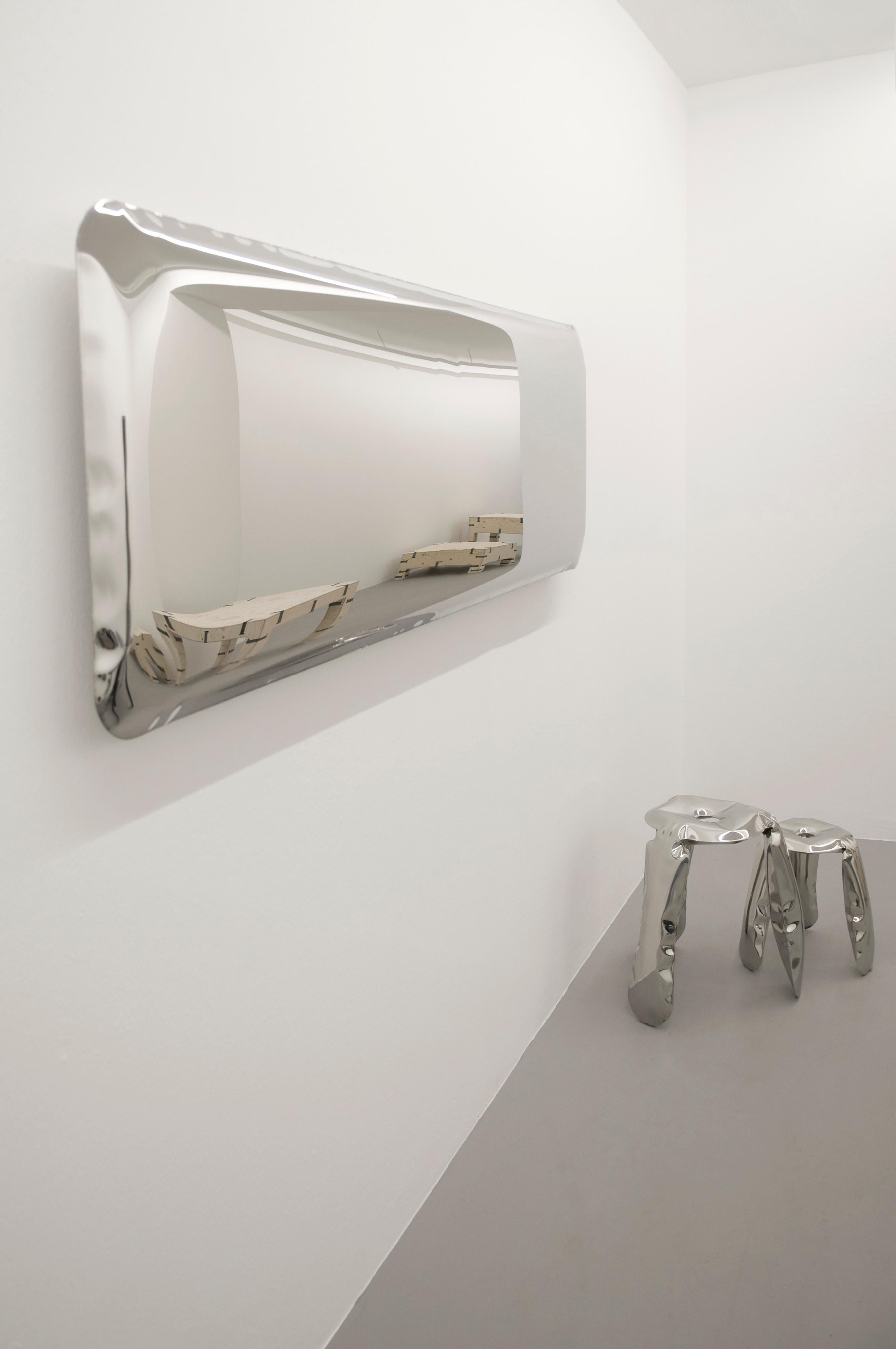 Post-Modern Dark Matter Tafla Q1 Sculptural Wall Mirror by Zieta For Sale