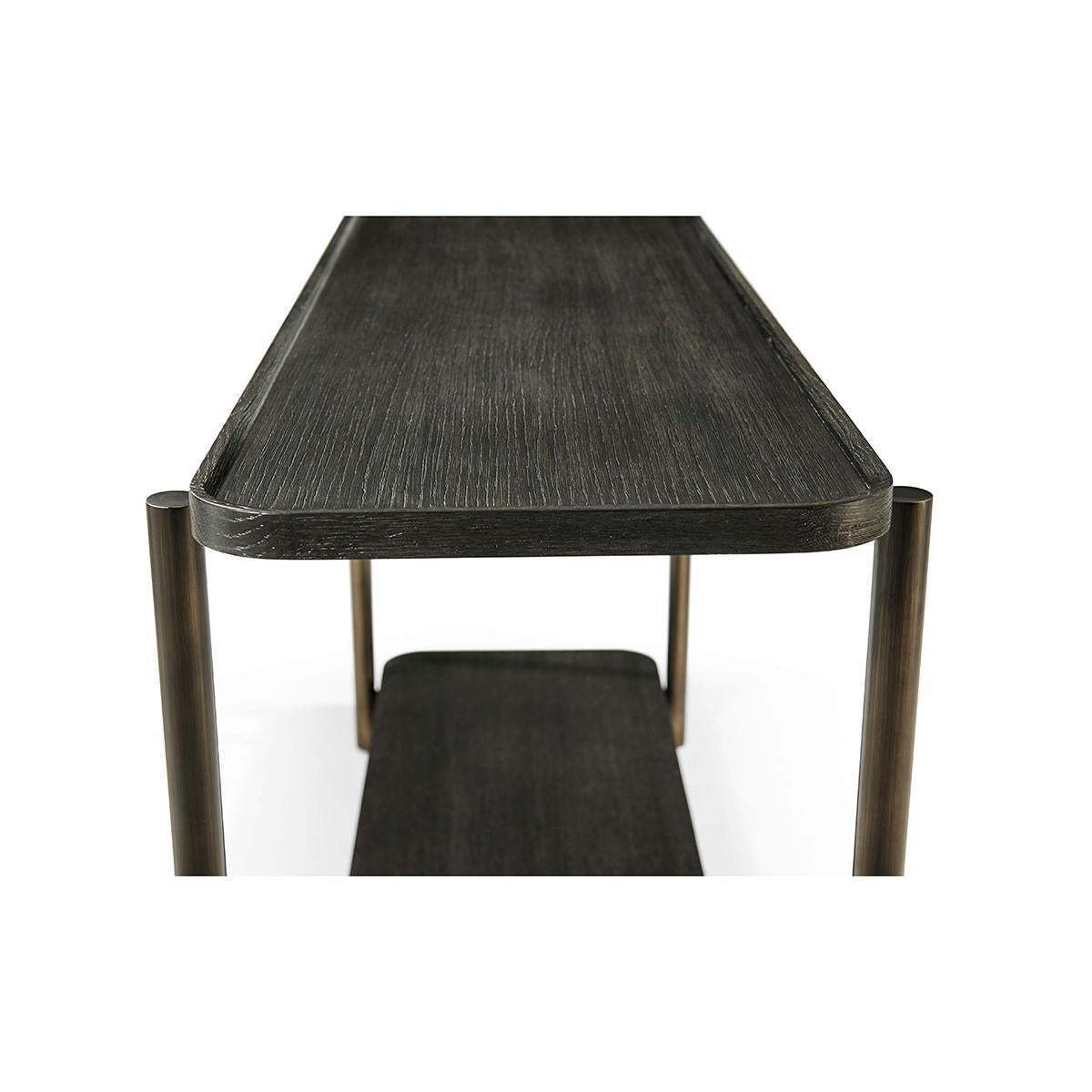 Contemporary Dark Modern Oak Console table For Sale