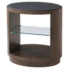 Dark Modern Oval Side Table