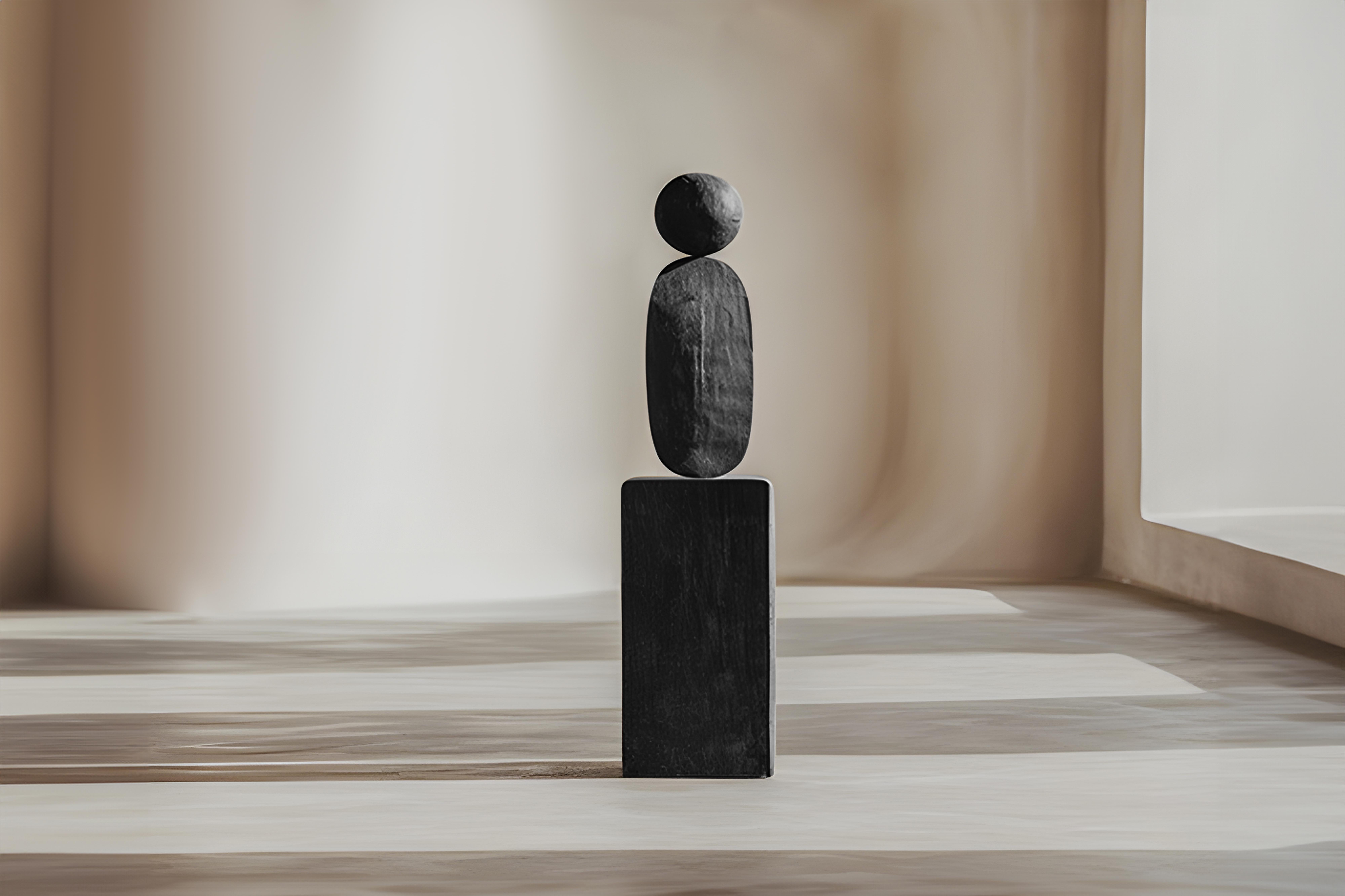 Mexican Dark Modern Totem, Black Solid Wood, Vision by Escalona, Still Stand No81 For Sale