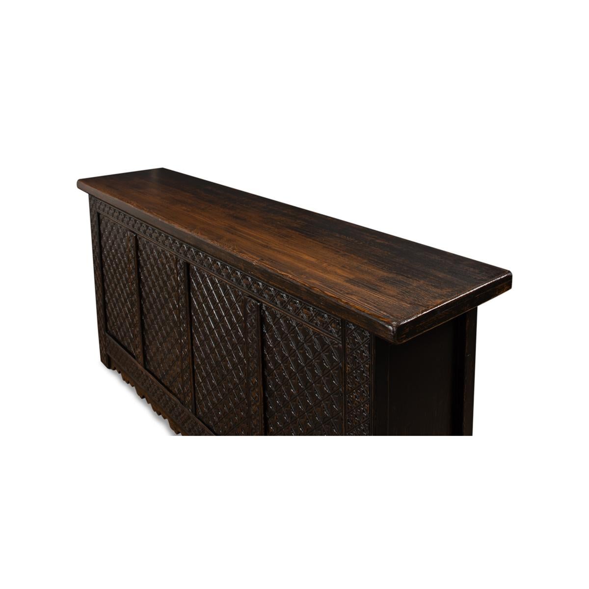 Asian Dark Moroccan Sideboard For Sale