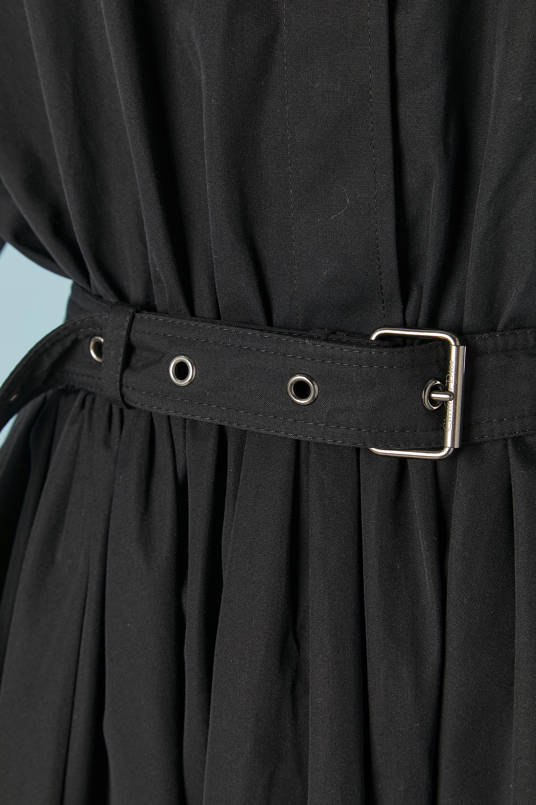 Vestido de algodón azul marino oscuro CHRISTIAN DIOR Negro en venta