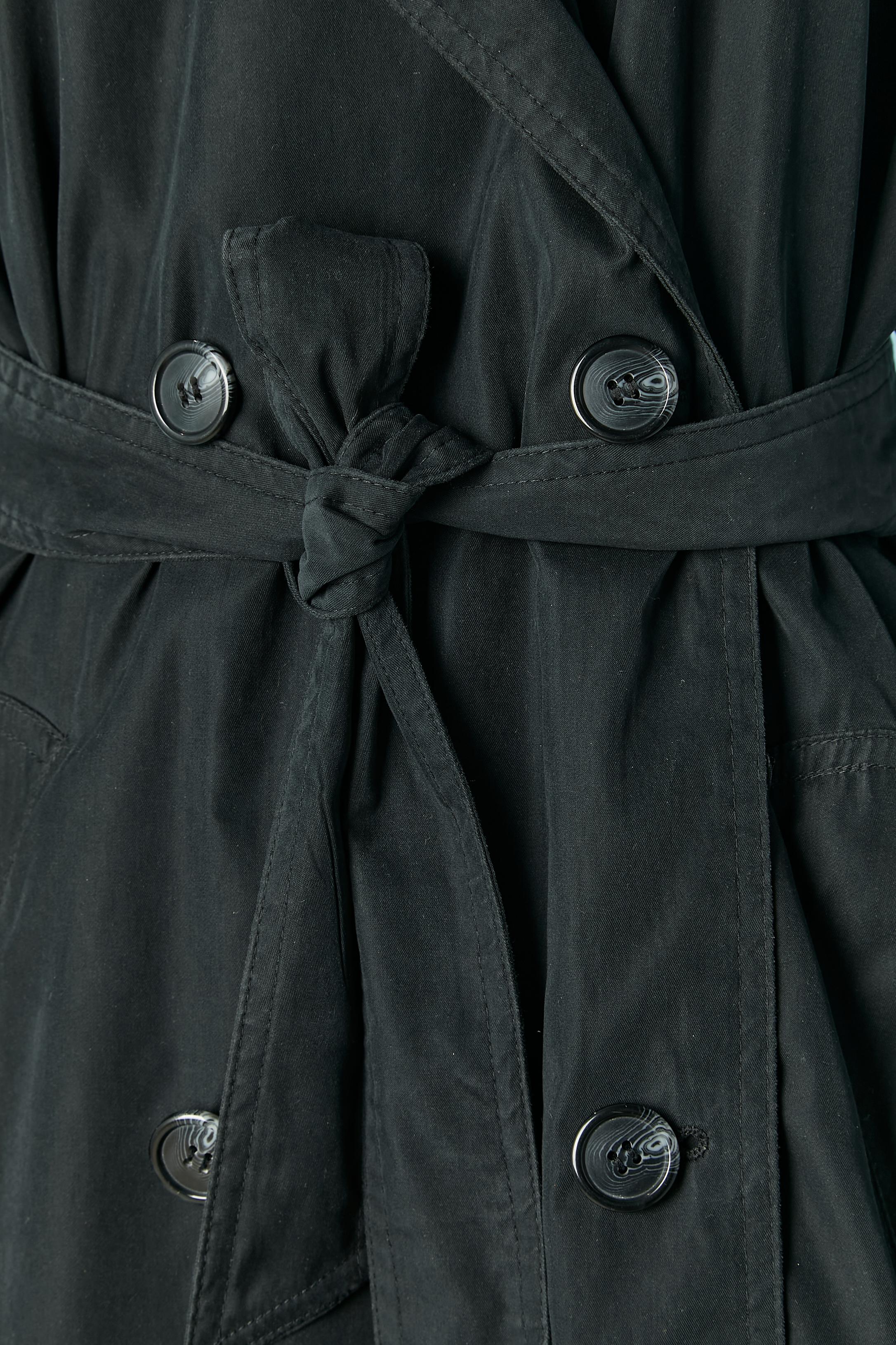 Noir Imperméable bleu marine foncé à double boutonnage Christian Dior en vente