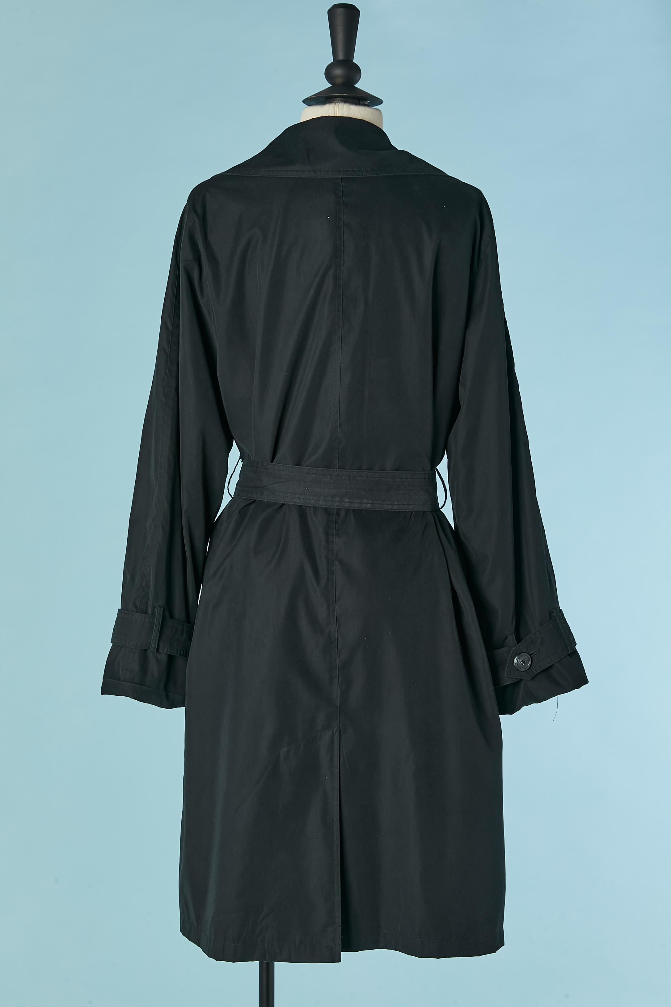 Imperméable bleu marine foncé à double boutonnage Christian Dior en vente 1