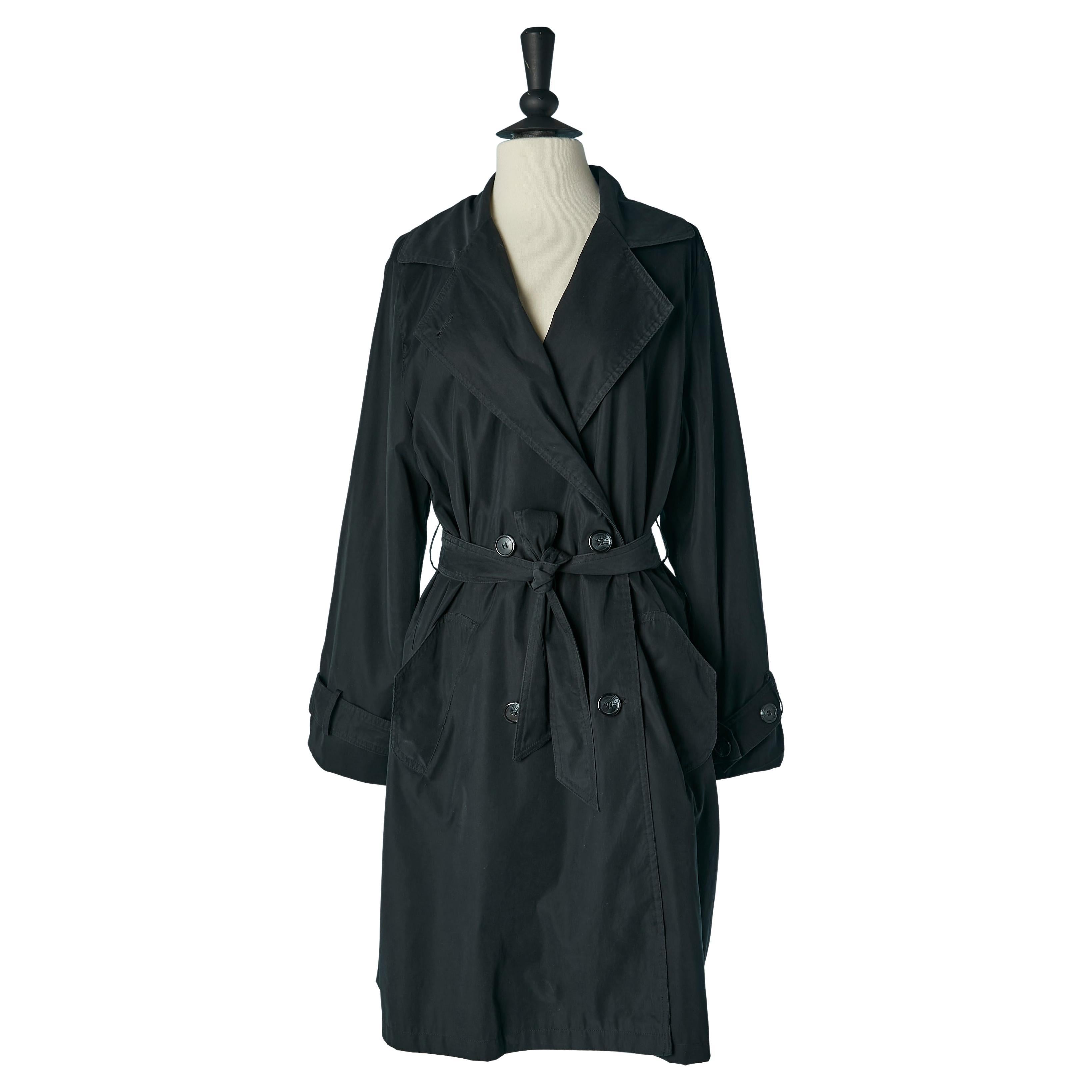 Imperméable bleu marine foncé à double boutonnage Christian Dior