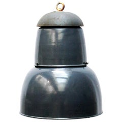 Dark Navy Blue Enamel Vintage Industrial Pendant Lights