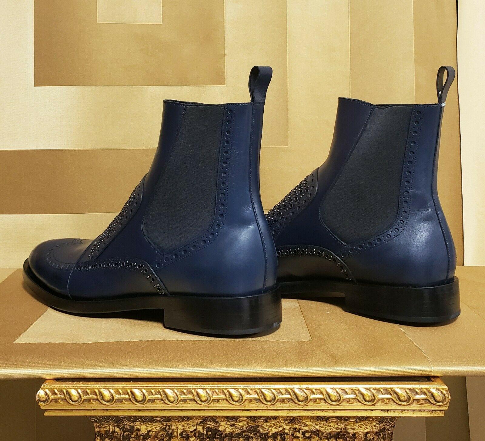 mens blue leather chelsea boots