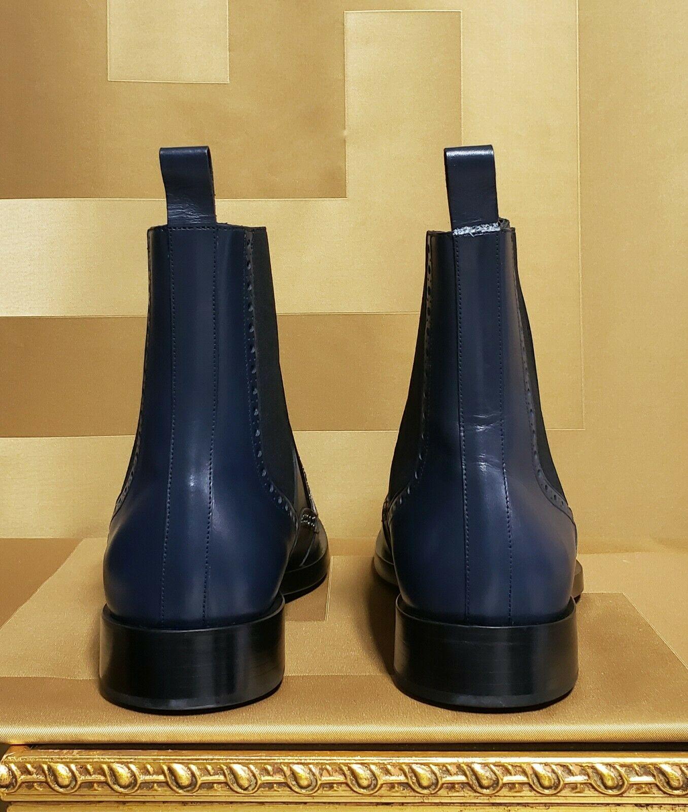 Bottes CHELSEA en cuir bleu marine fonc, taille 14 Unisexe en vente
