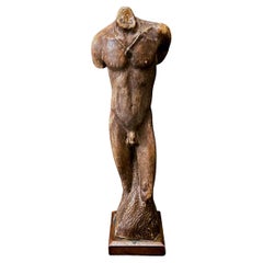 "Dark Nude, " Sculpture of Male Nude, Richmond Barthé, Harlem Renaissance Artist
