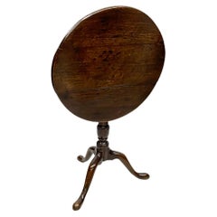 Antique Dark Oak 18th Century Tilt-Top Tripod Table