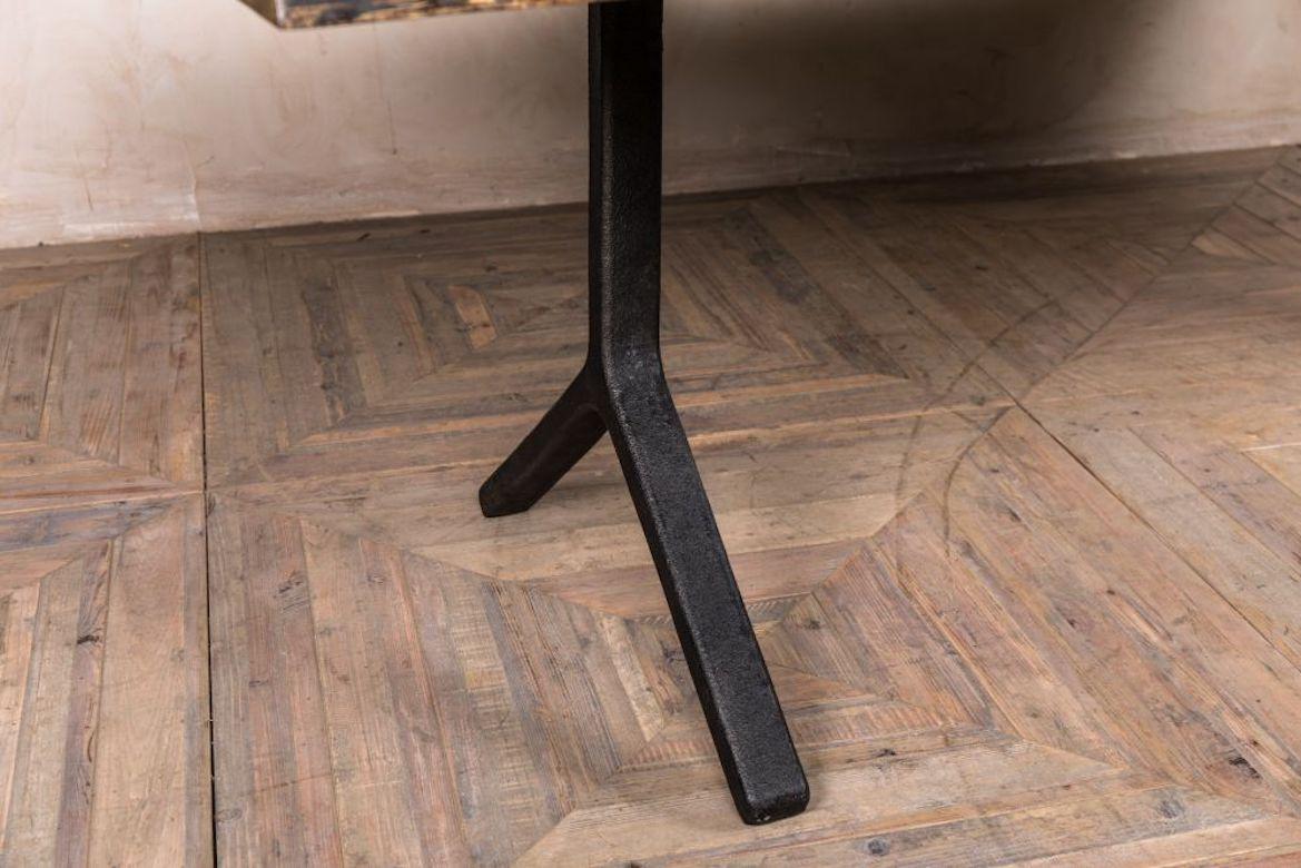 Dark Oak and Iron Dining Table, 20th Century For Sale 2