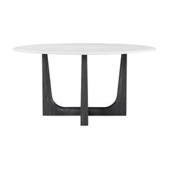 Dark Oak and Quartz Round Dining Table