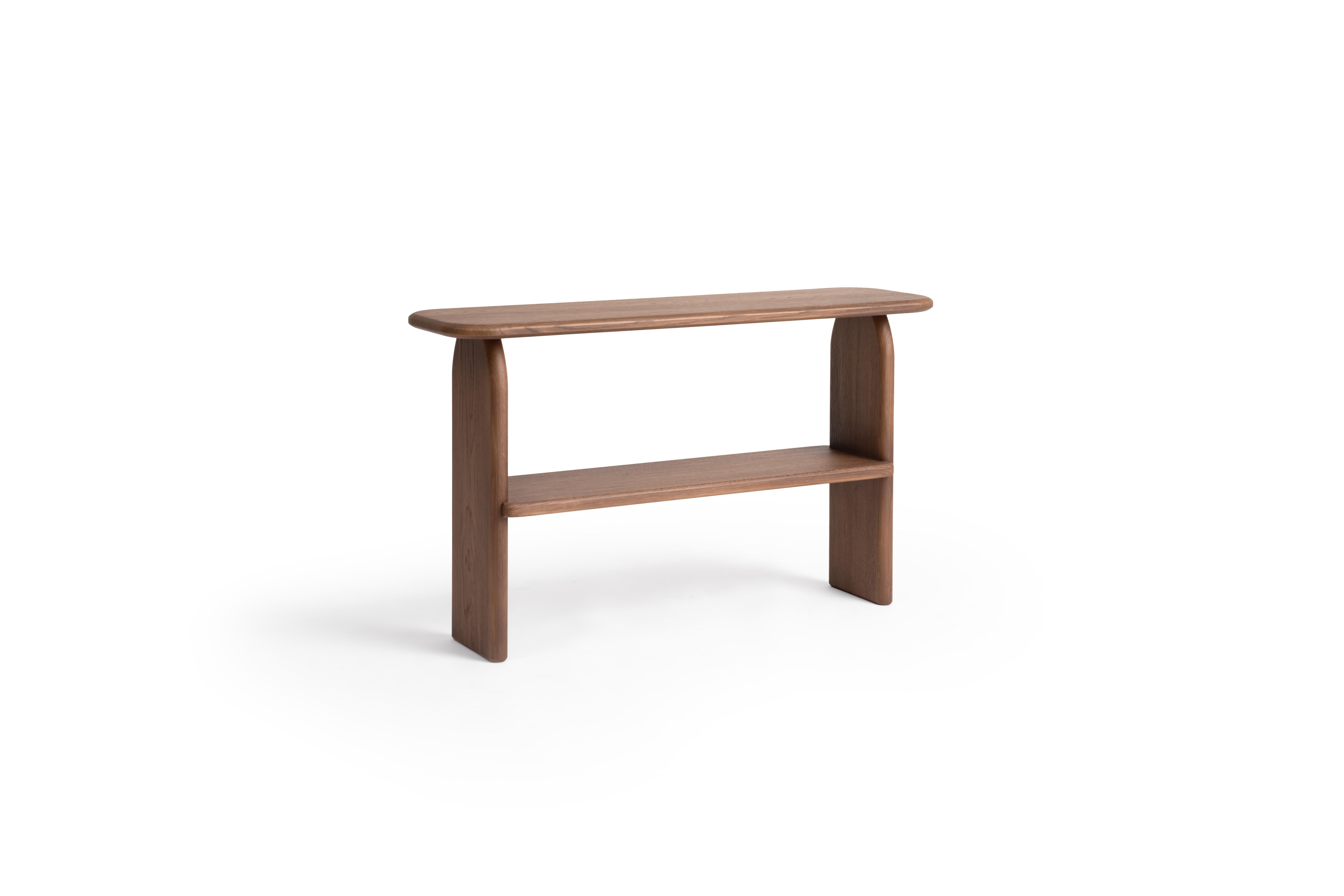 Post-Modern Dark Oak Animal Console Table by RALPH M For Sale