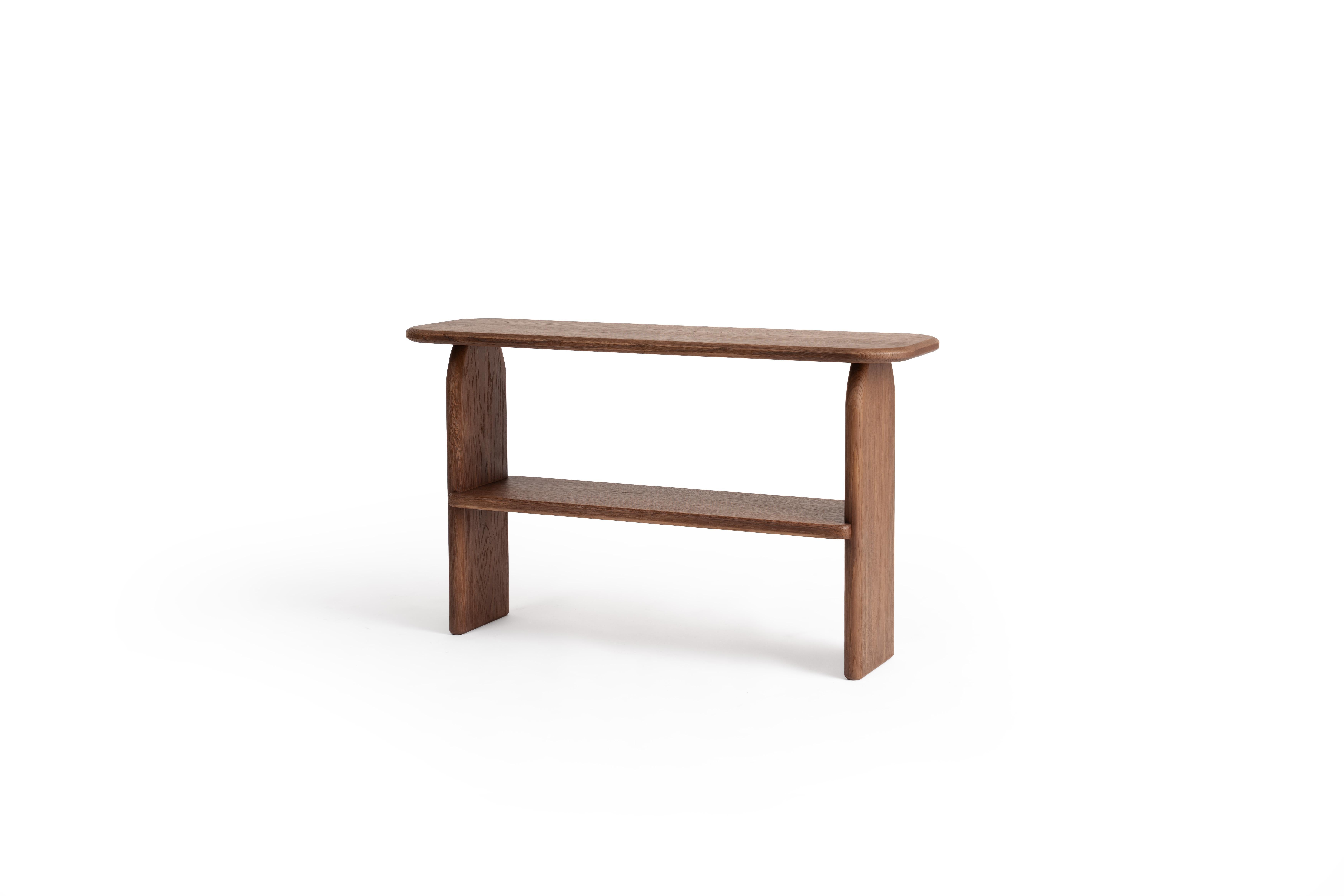 French Dark Oak Animal Console Table by RALPH M For Sale