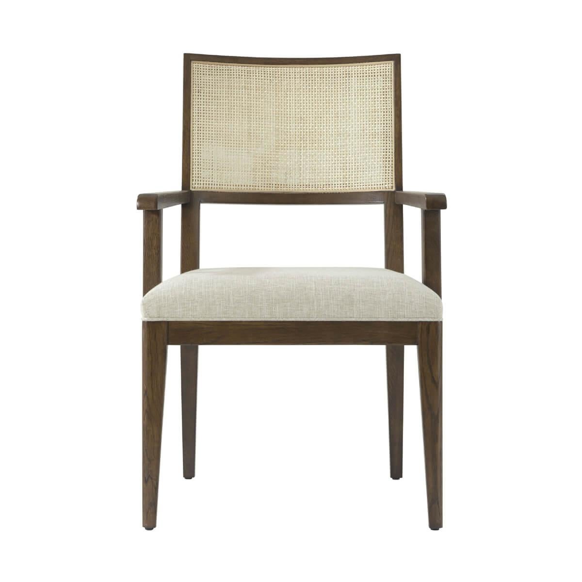 Vietnamese Dark Oak Coastal Dining Arm Chairs For Sale