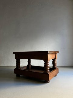 Dark Oak Coffee Table with Baluster Legs
