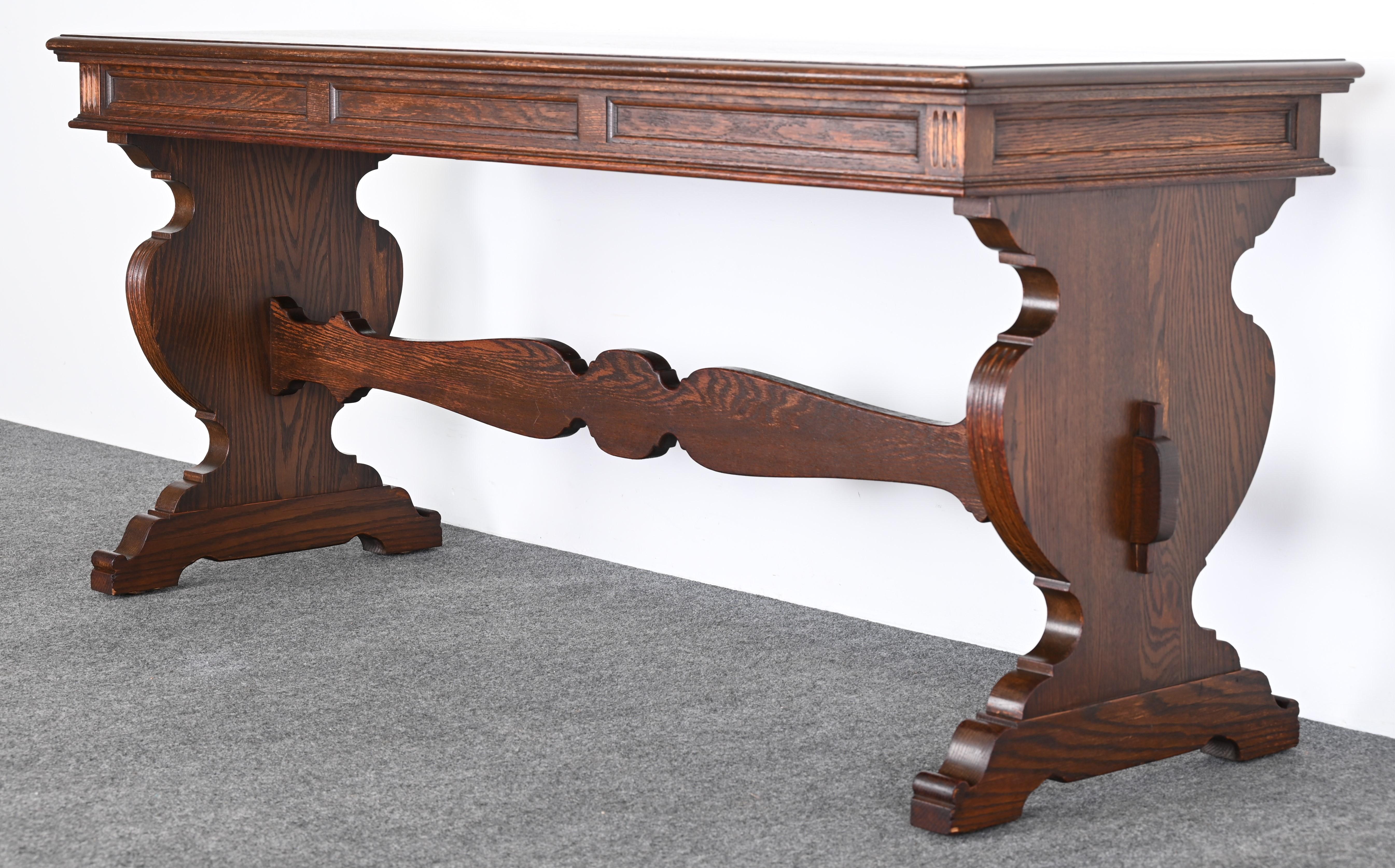 Dark Oak Console or Sofa Table by Irving & Casson, 1920s 1