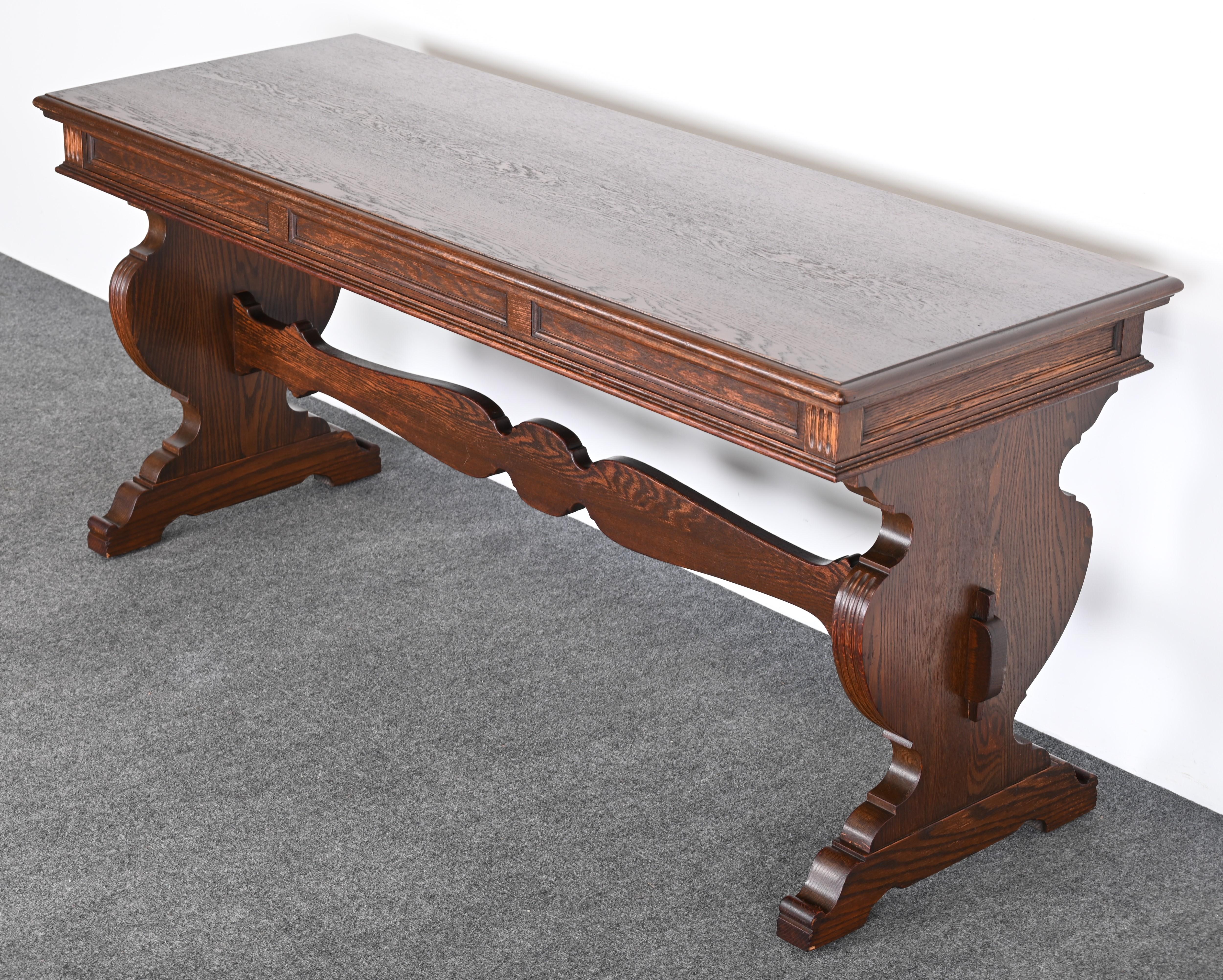 Dark Oak Console or Sofa Table by Irving & Casson, 1920s 2