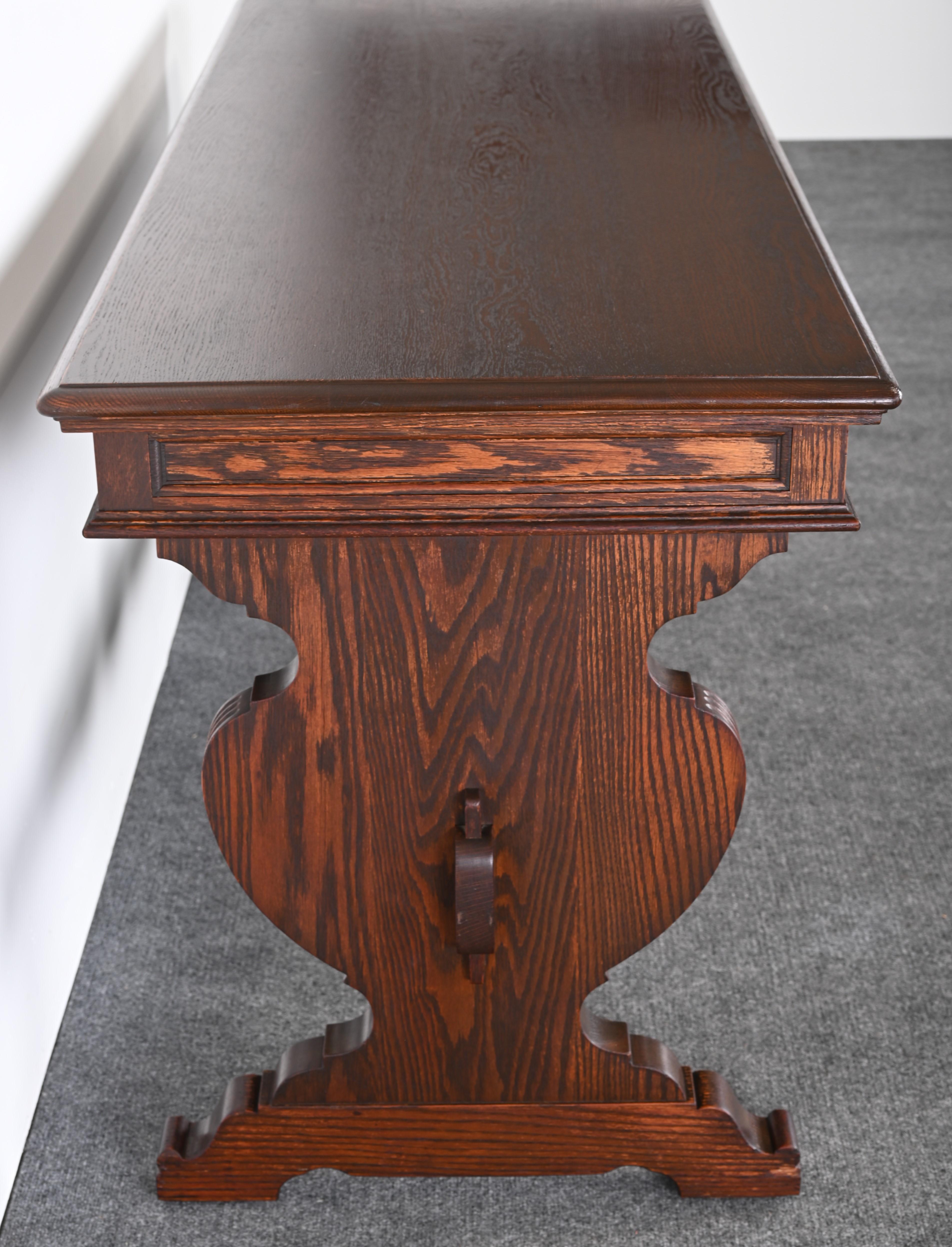 Dark Oak Console or Sofa Table by Irving & Casson, 1920s In Good Condition In Hamburg, PA