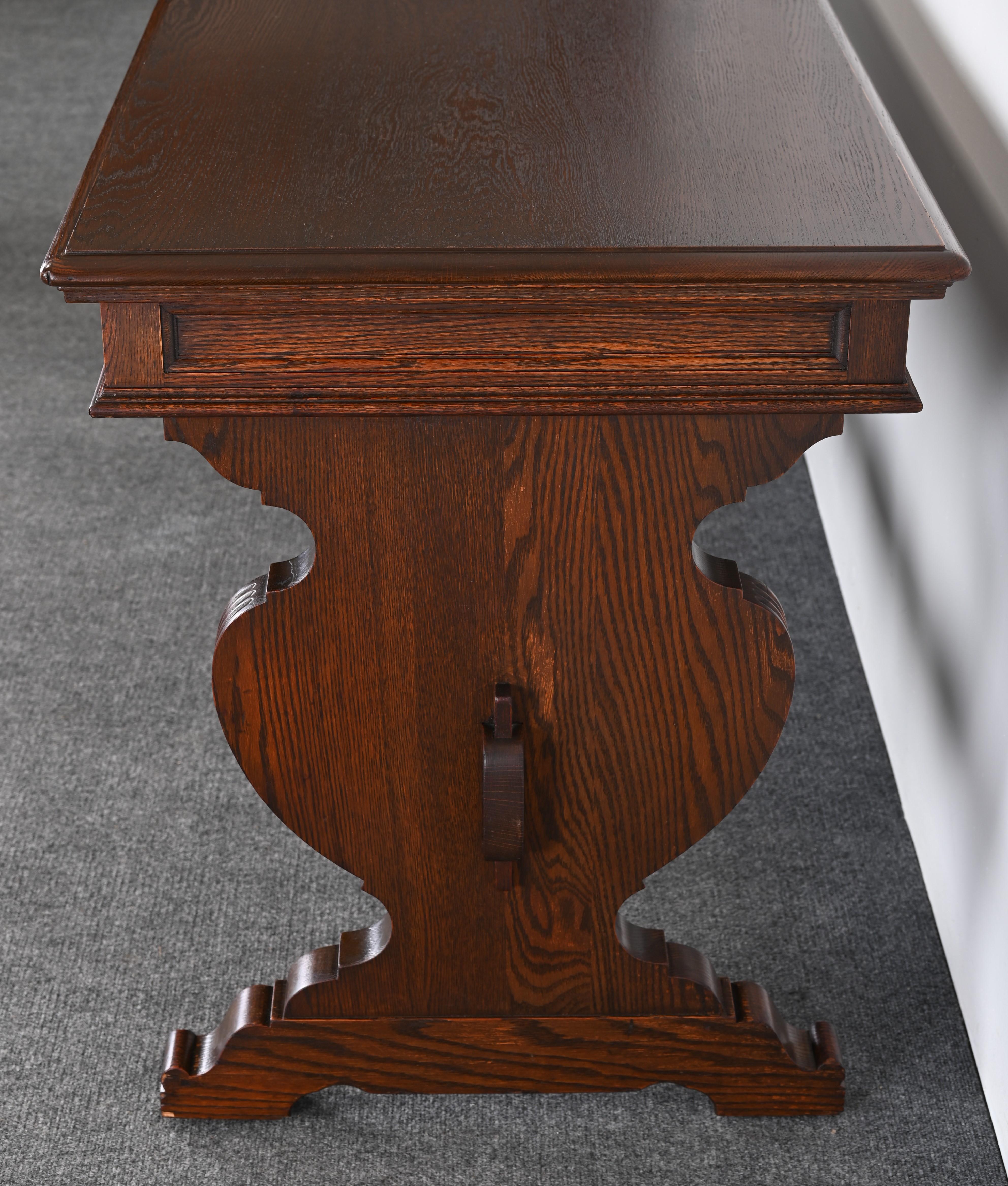 Early 20th Century Dark Oak Console or Sofa Table by Irving & Casson, 1920s
